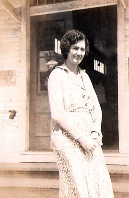 Nora Castille Coles in front of the original Coles Store